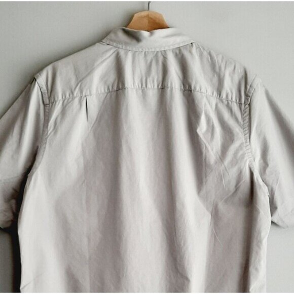 GOODFELLOW & CO. 100% Cotton Short Sleeve Button Down Shirt Grey Men's Sz M Tall - Picture 7 of 14